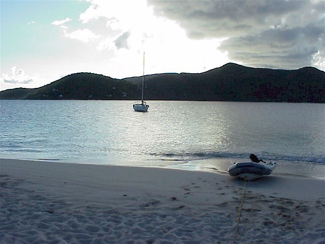 The princess and her dingy at sandy spit.jpg (65602 bytes)